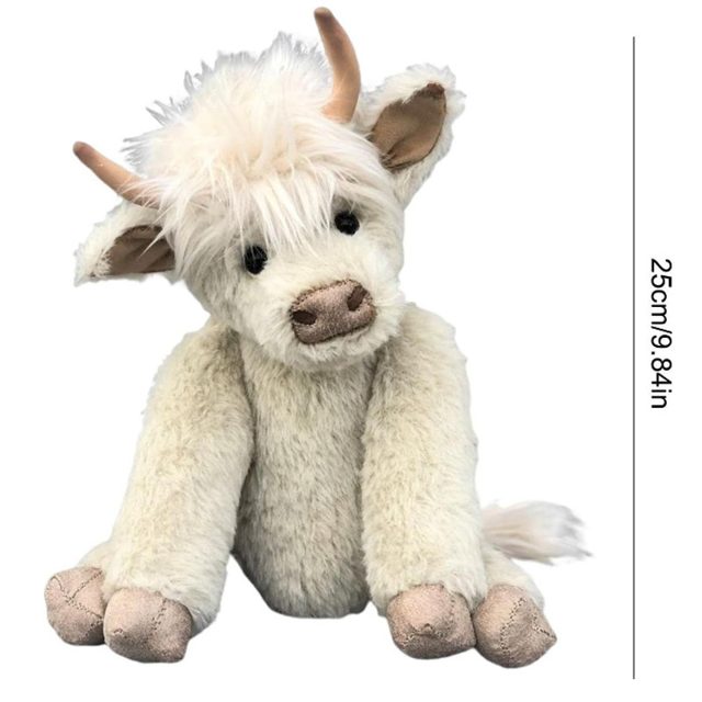 Sitting Cream Highland Cow Plush