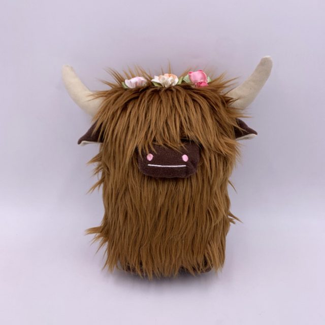 Flower Crown Highland Cow Plushie