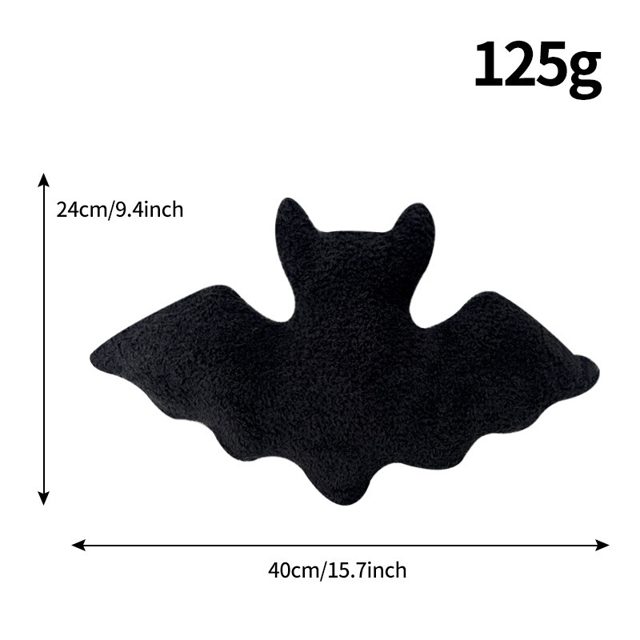 Spooky Black Bat Pillow Plush