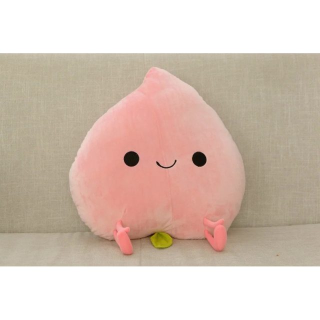 Big Smiley Peach Pillow Plush
