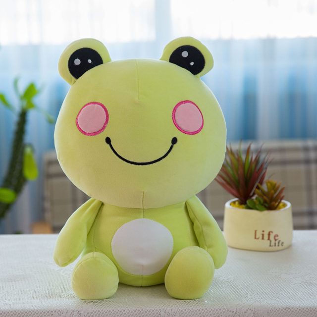 Smiley Pink-Cheeked Frog Plush