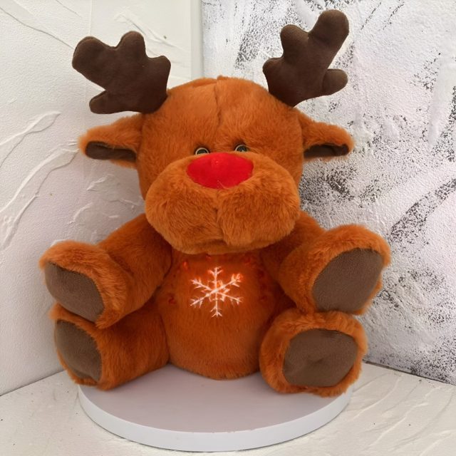 Light-Up Snowflake Reindeer Plushie