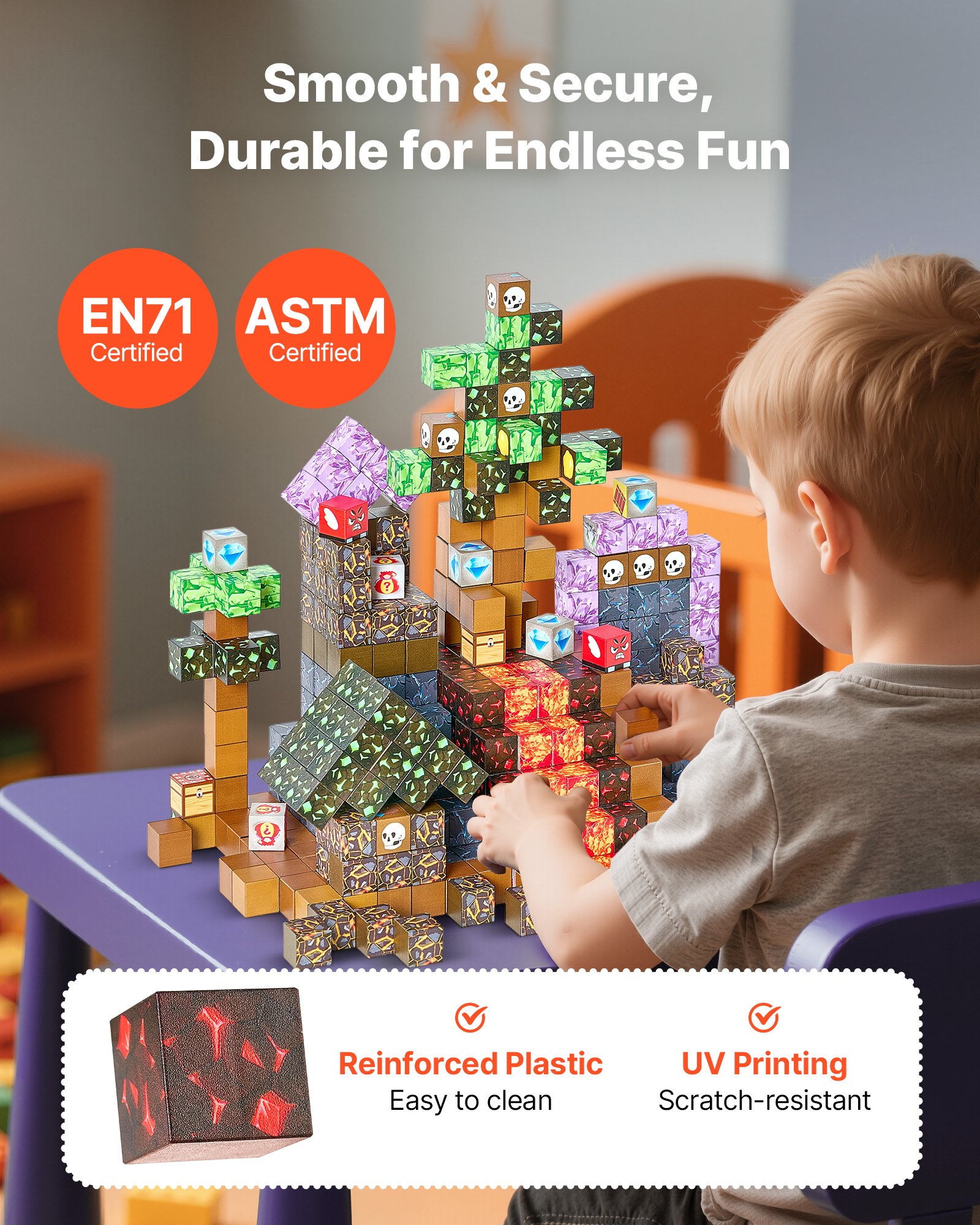Magnetic Blocks 100 Pcs Dark Toy