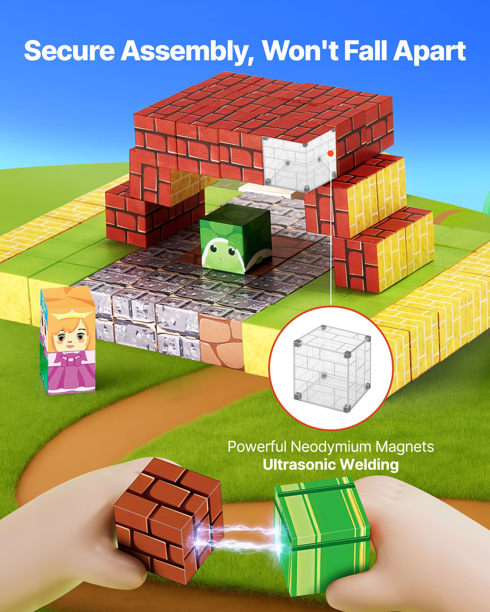 Magnetic Blocks, 100 Pcs Magnet Toy — photo 4