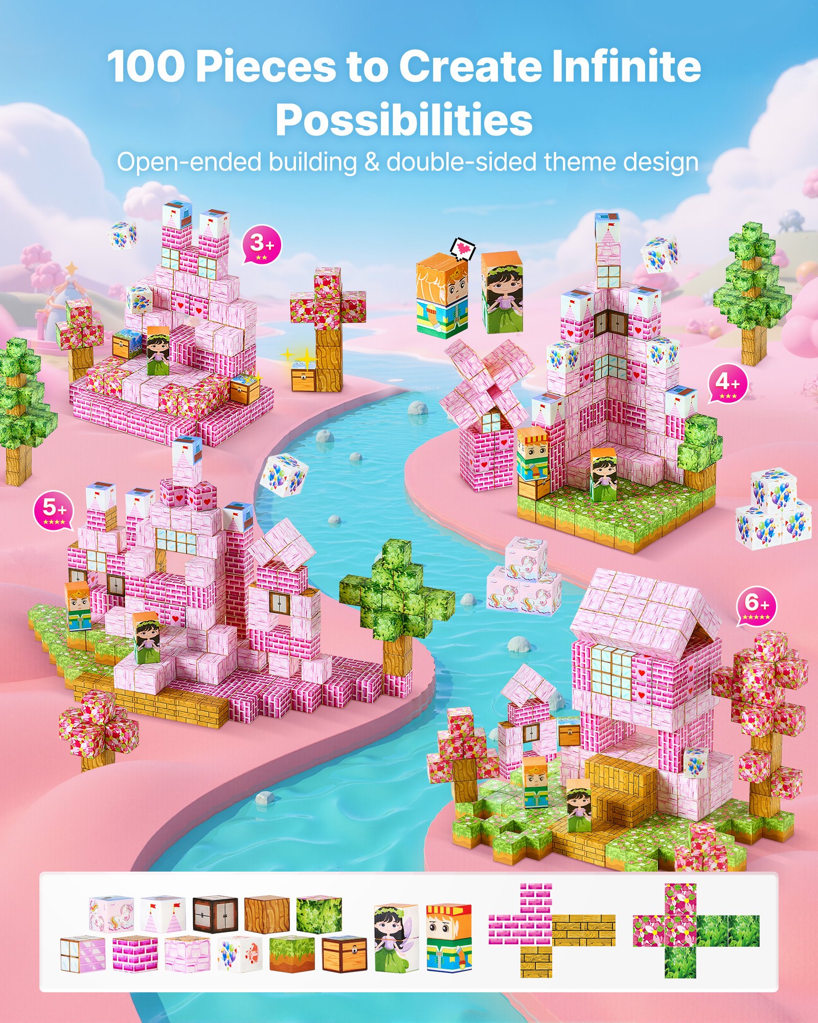 Magnetic Blocks 100 Pcs Princess Toy โ photo 4