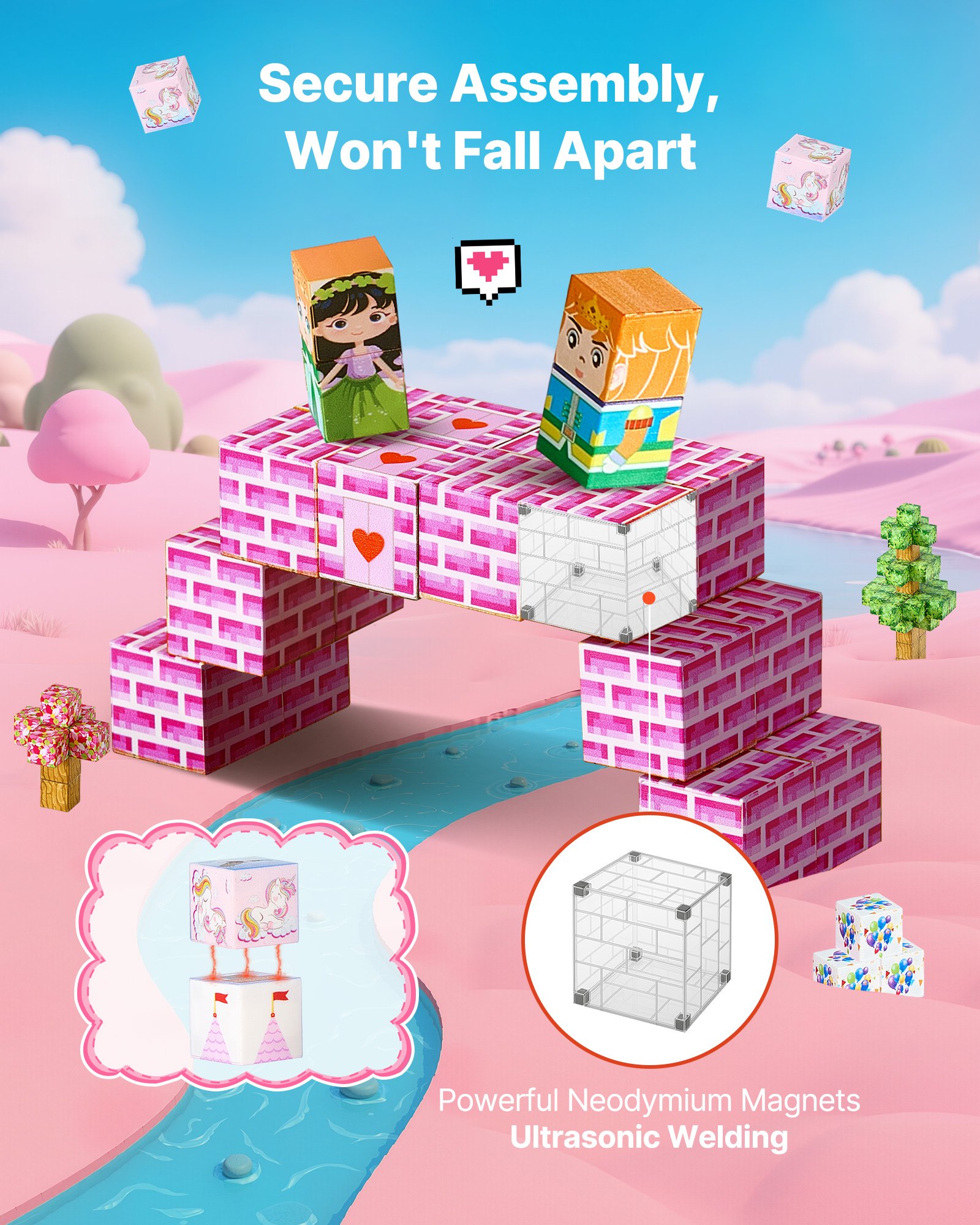 Magnetic Blocks 100 Pcs Princess Toy โ photo 5