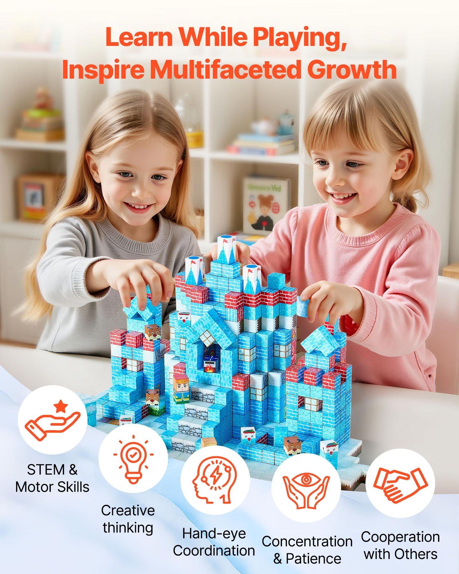 Magnetic Blocks 150 Pcs Glacier Toy