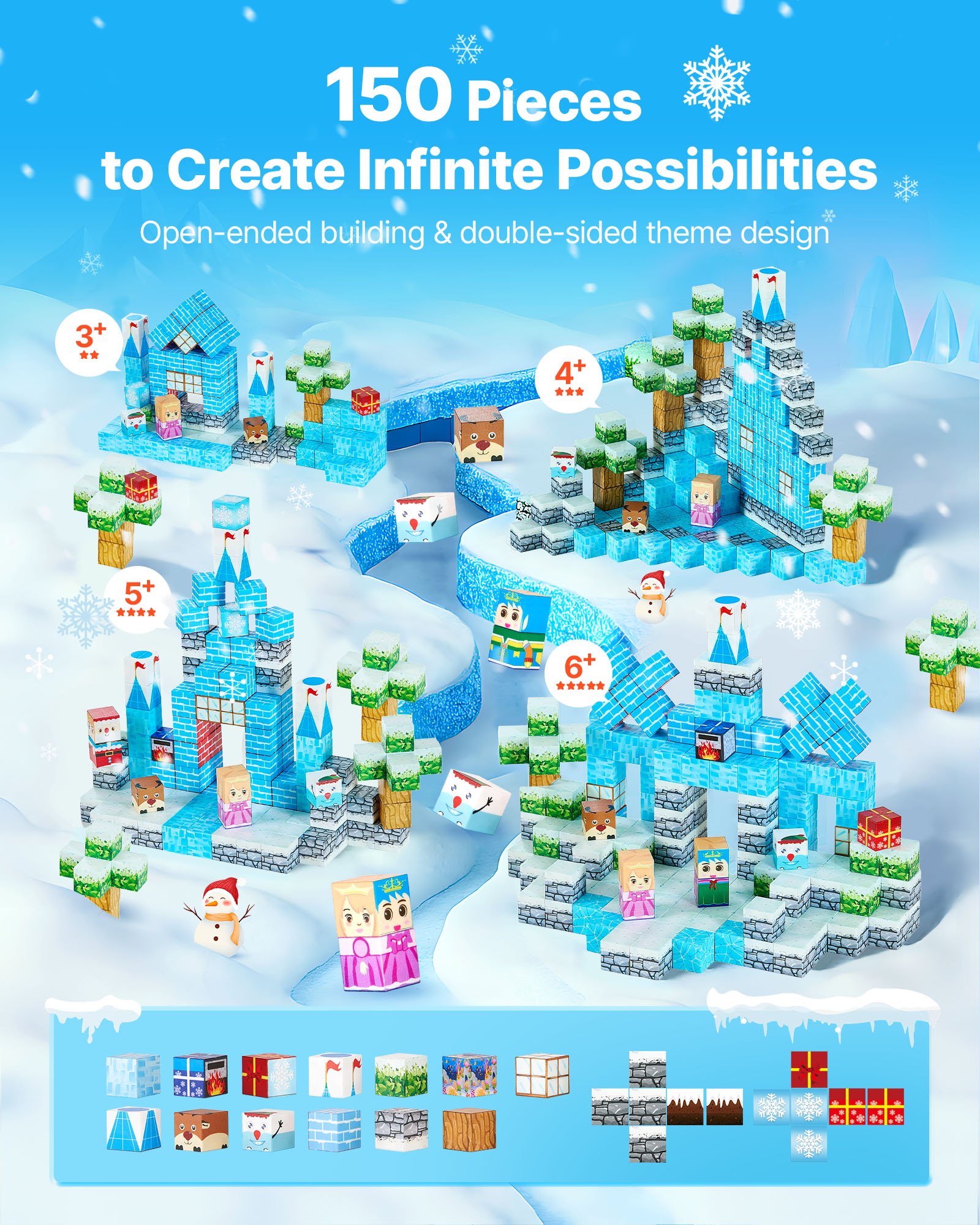 Magnetic Blocks 150 Pcs Glacier Toy — photo 4