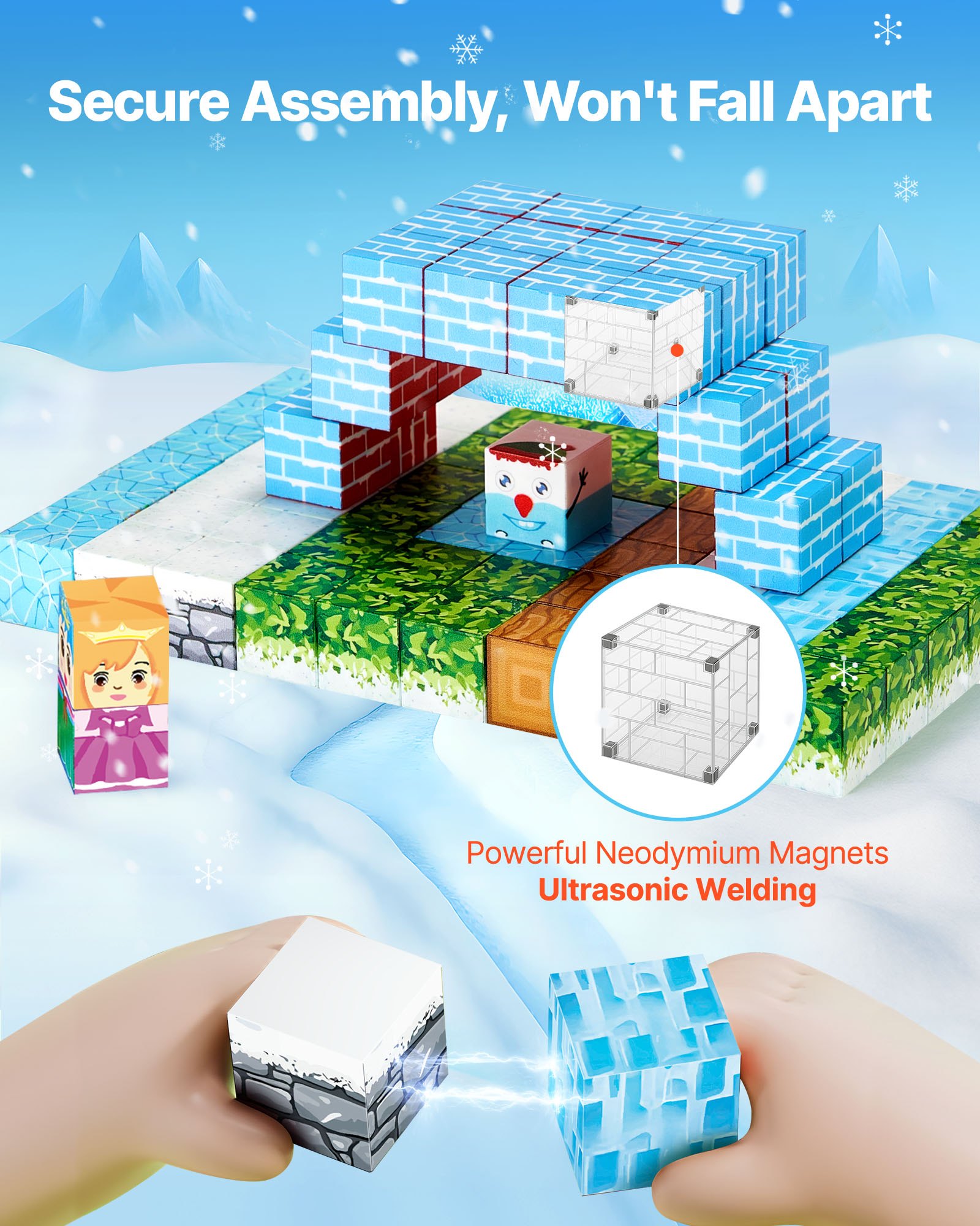 Magnetic Blocks 150 Pcs Glacier Toy — photo 5
