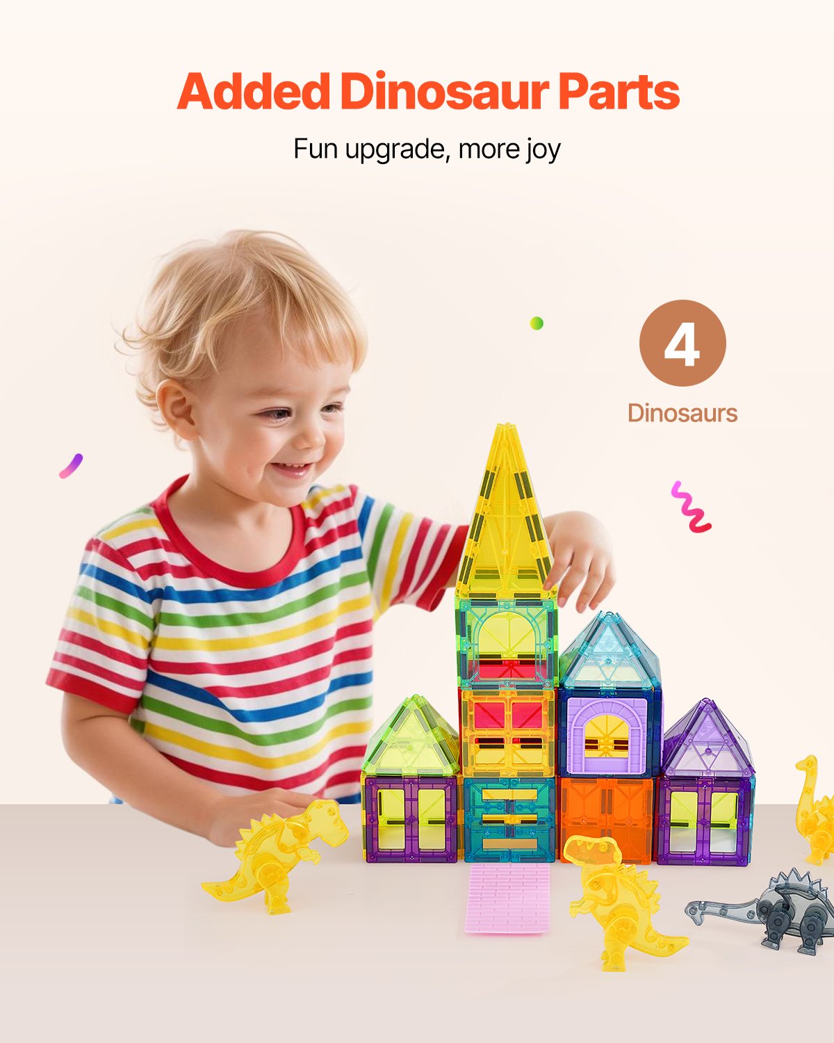 Magnetic Tiles, 56 Pcs Animals Toy — photo 5