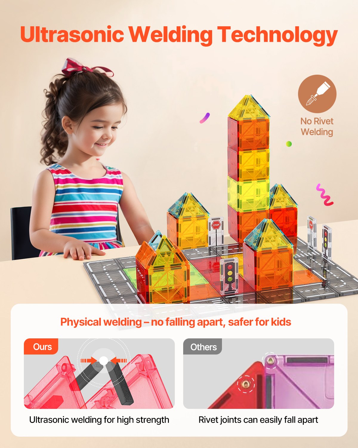 Magnetic Tiles, 56 Pcs Road Toy — photo 5