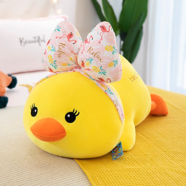 Lazy Lemon Duck Plush, Lying Down