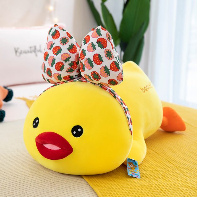 Strawberry-Bow Lounging Duck Plush — photo 3