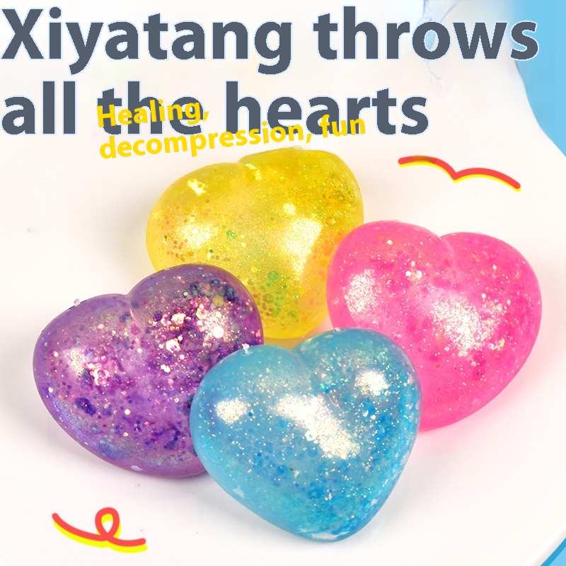 Galaxy Glitter Heart Squishy — photo 3