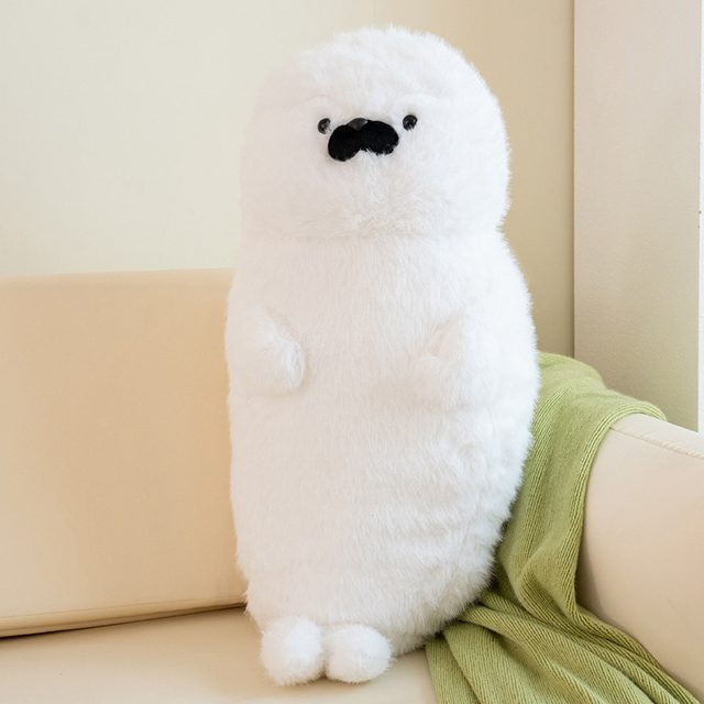 Fluffy White Seal Pup Plush