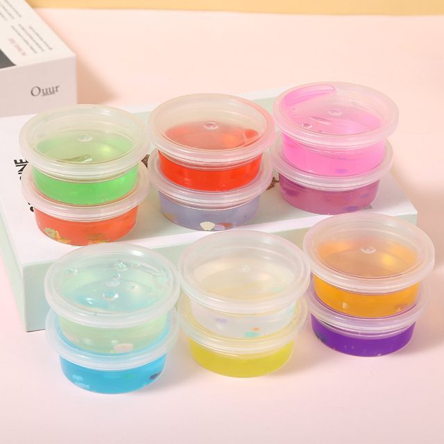 12 Rainbow Jelly Slime Tubs