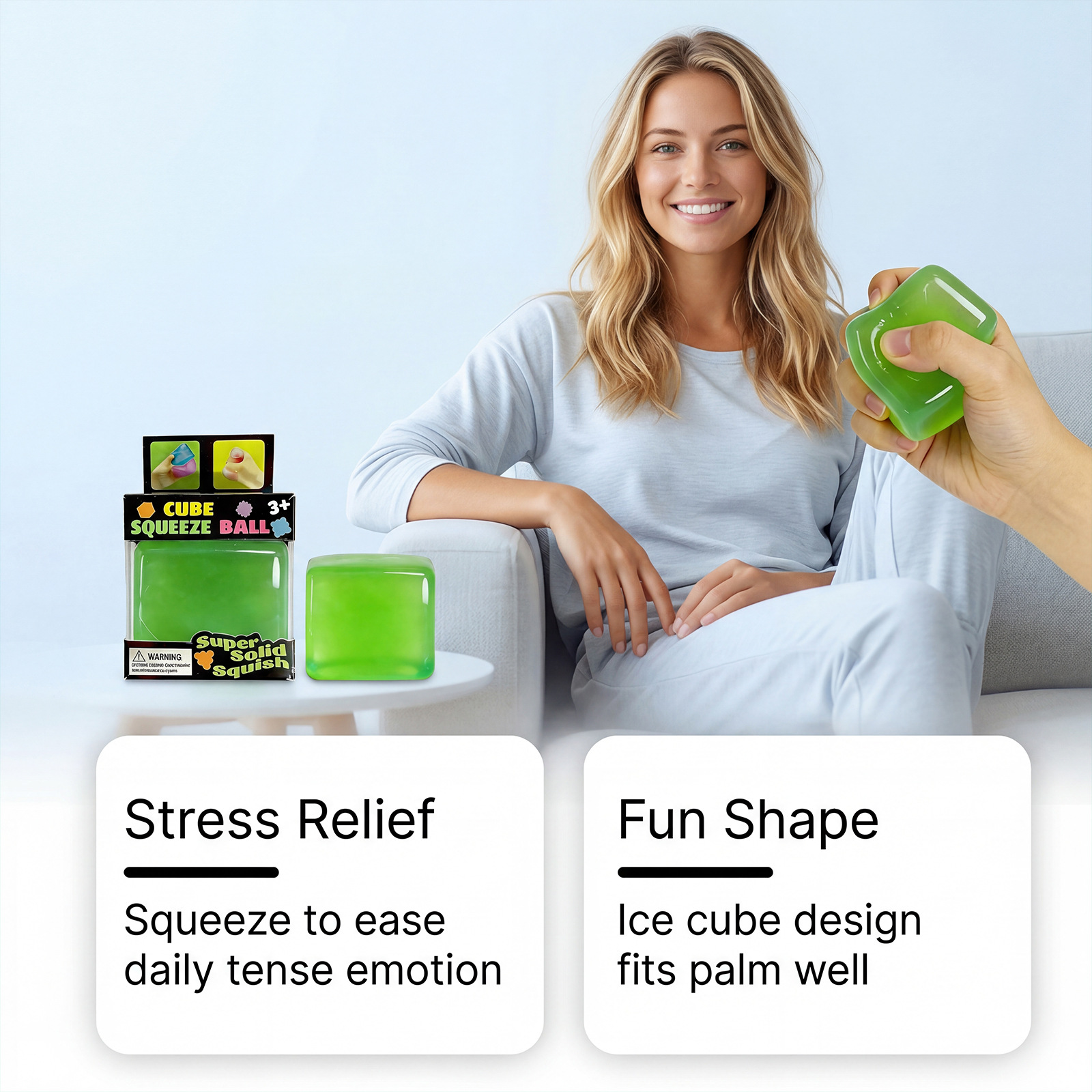 Jelly Ice Cube Squeeze Ball