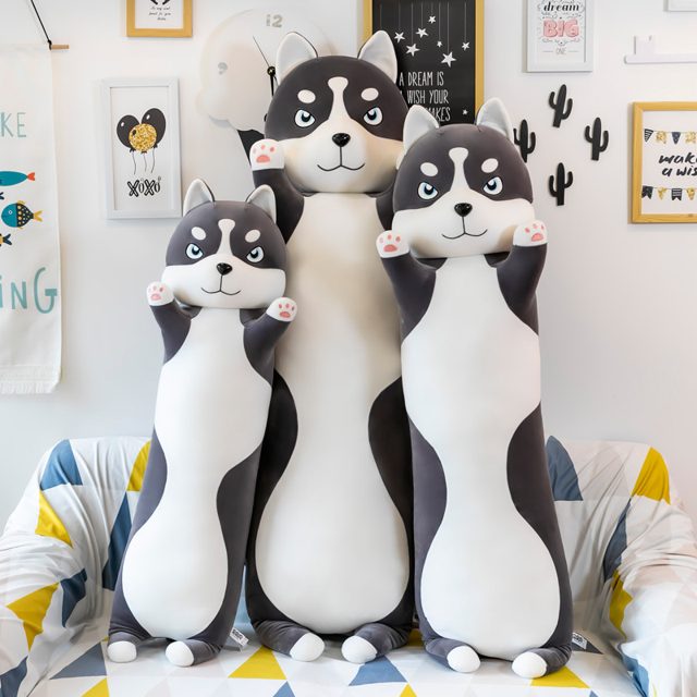 Long Husky Hug Pillow Plush — photo 4