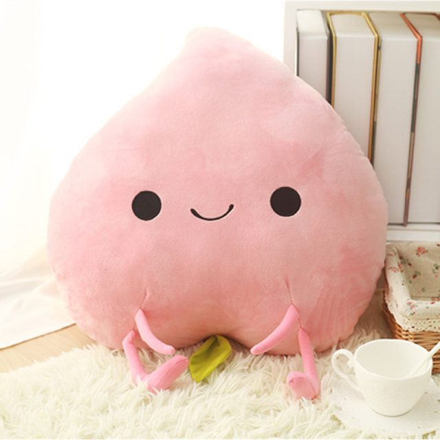 Smiley Peach Pillow Plush