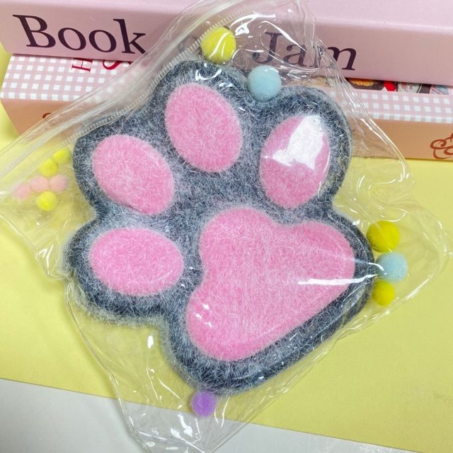 Fuzzy Grey Cat Paw Squish Squeeze Toy