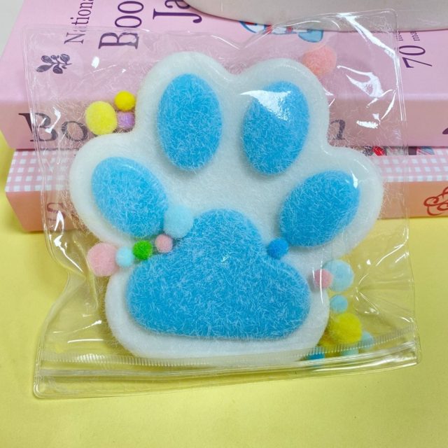 Fuzzy Blue Kitty Paw Squishy
