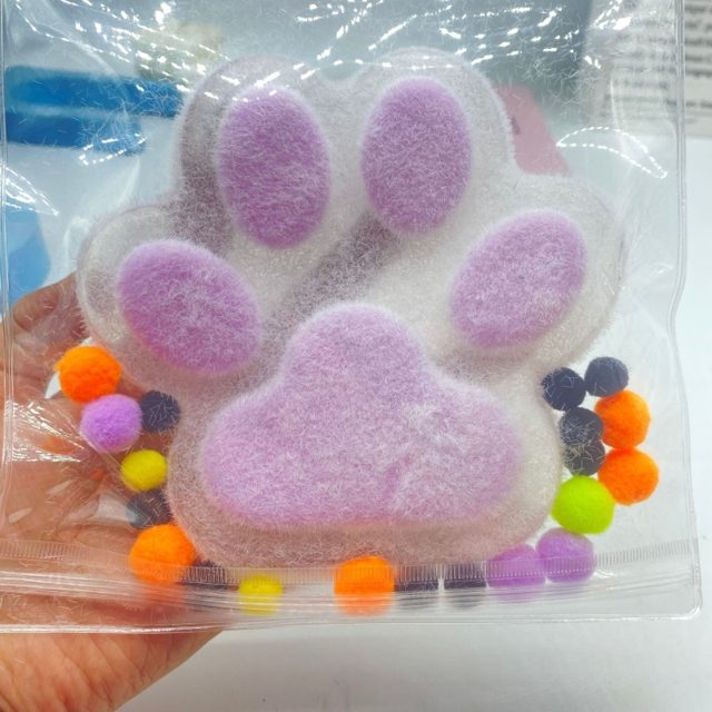 Fuzzy Lavender Kitty Paw Squishy
