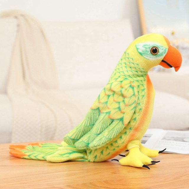Tropical Parrot Plushie, Green & Gold โ photo 2