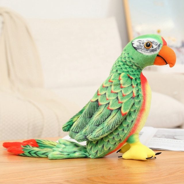 Emerald Parrot Plushie With Red Tail — photo 2
