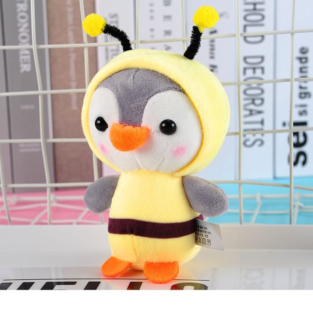 Penguin In A Buzzy Bee Costume Keychain