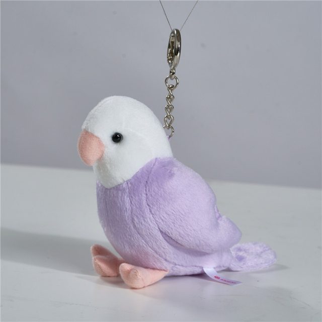 Tiny Purple Parrot Clip-On Plush Keychain