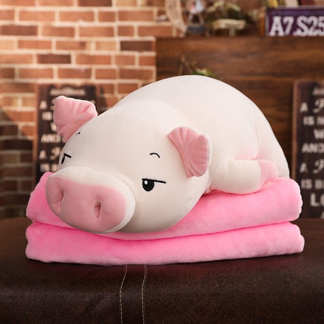 Drowsy Piggy Plush Pillow With Blanket — photo 3