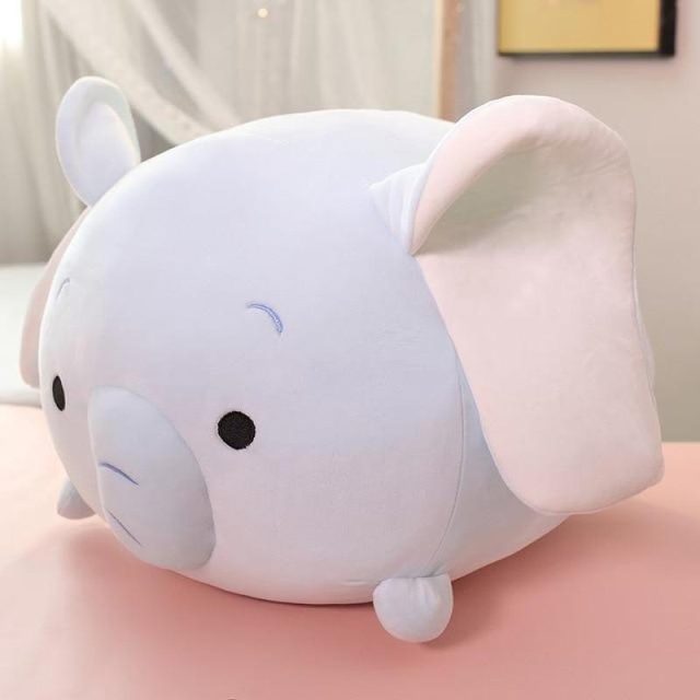 Chubby Grey Elephant Loaf Plush (45cm)