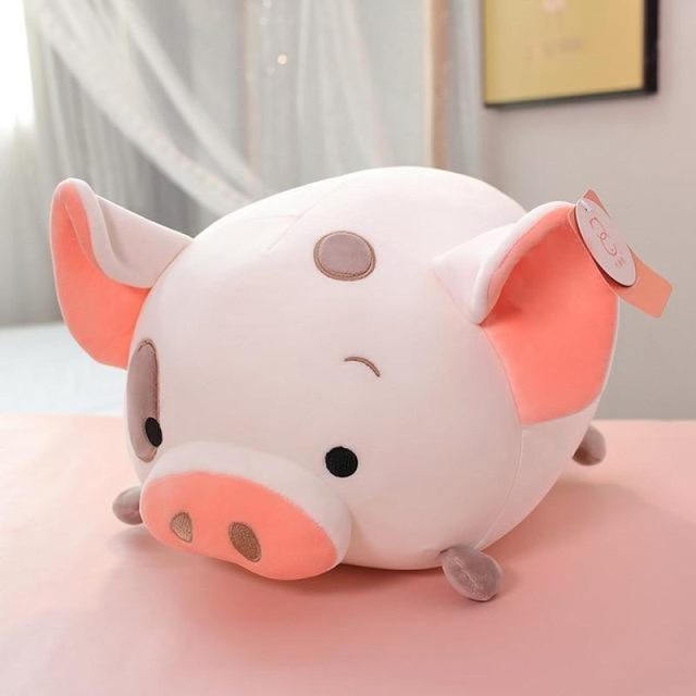 Winking White Piggy Loaf Plush (45cm)
