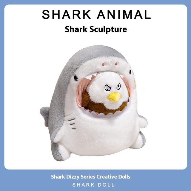 Chomped! Shark Plush With Grumpy Eagle