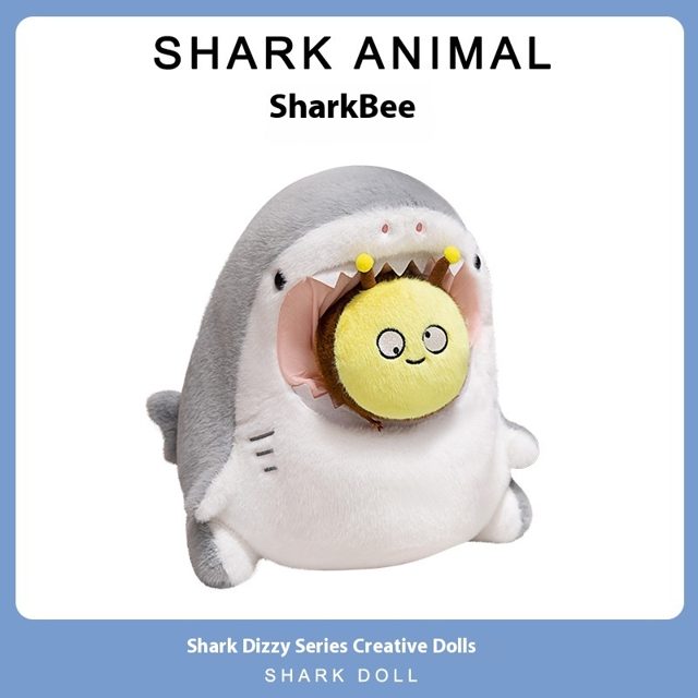 Chomped! Shark Plush With Round Bumblebee