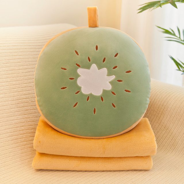 Kiwi Slice Cushion Plush & Blanket