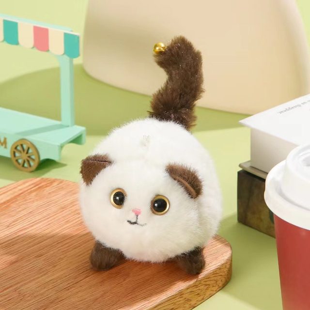Spotted White Kitten Keychain