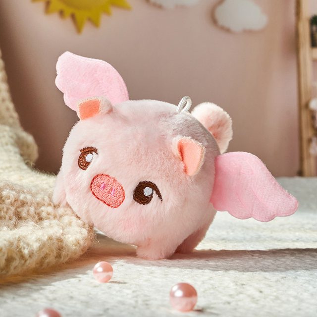 Pink Flying Piggy Keychain
