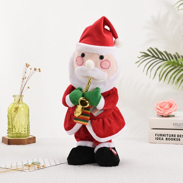 Sax-Playing Dancing Santa Plush