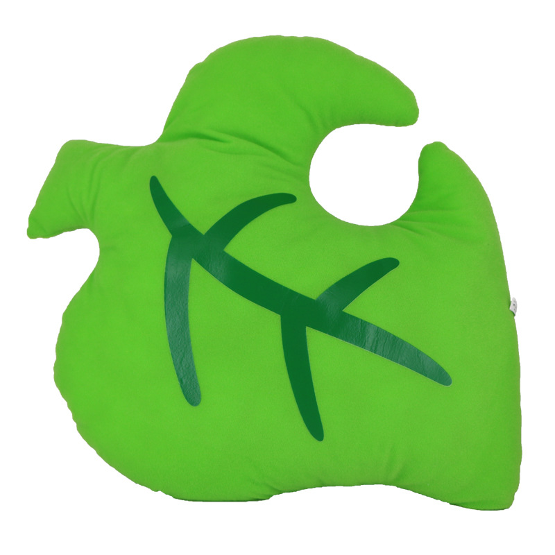 Cozy Green Leaf Cushion Plush