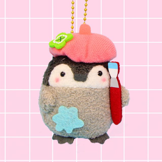 Lil' Painter Penguin Keychain Plush