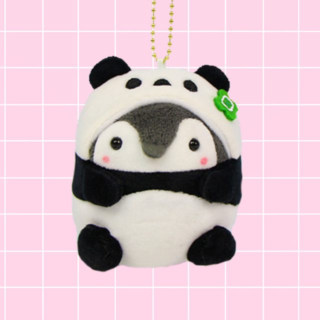 Penguin-in-a-Panda-Suit Keychain Plush