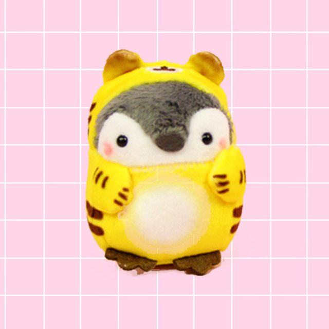 Tiny Penguin in a Tiger Onesie Keychain