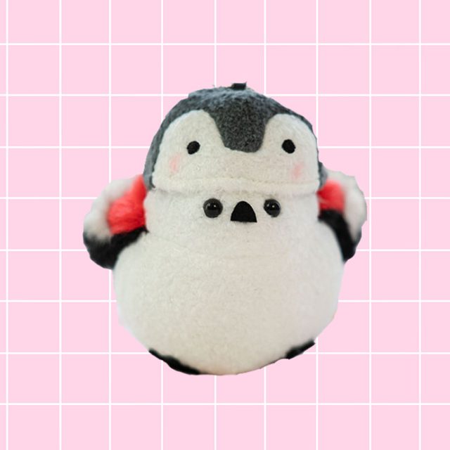 Baby Penguin Caped Crusader Keychain