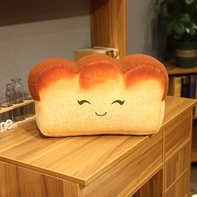 Happy-Squint Toast Loaf Plushie