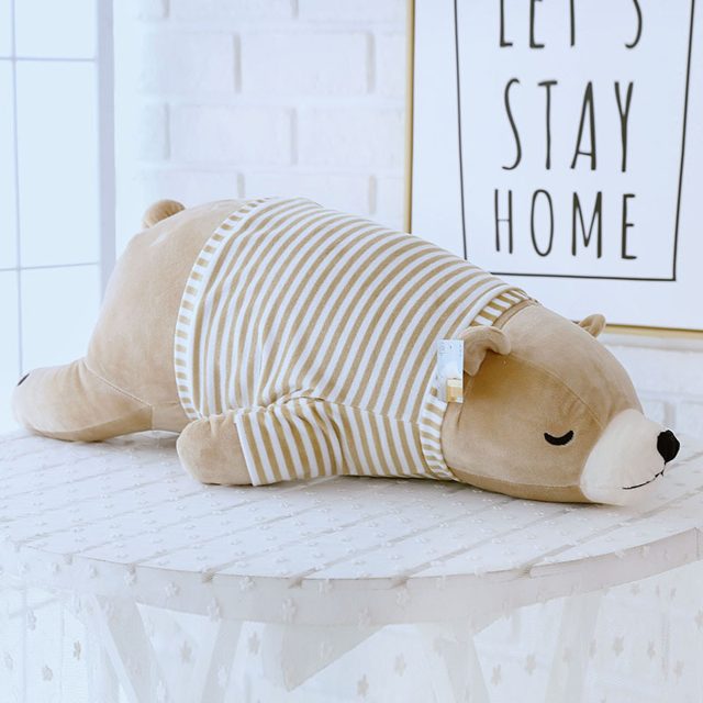 Sleepy Striped Pajama Polar Bear Plush — photo 4