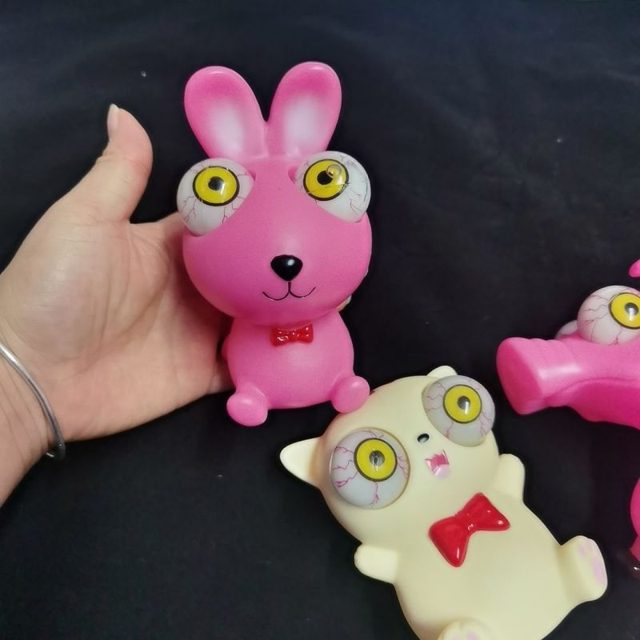 Pop-Eye Pink Bunny Squeeze Toy