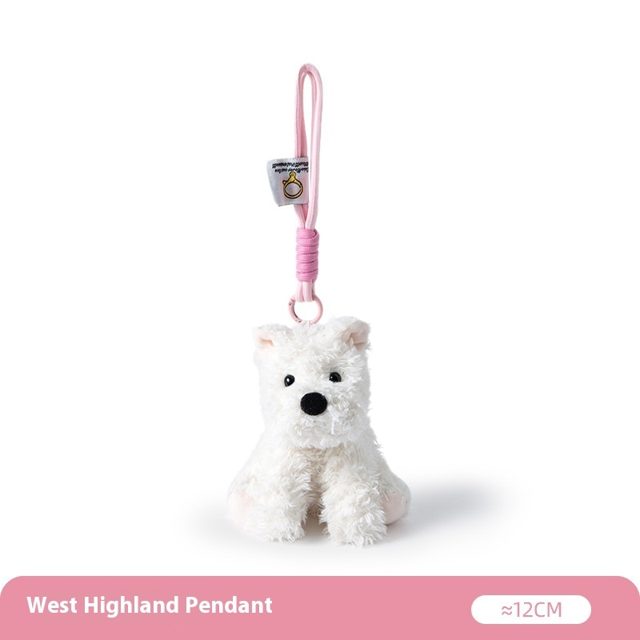 Fluffy Westie Puppy Keychain