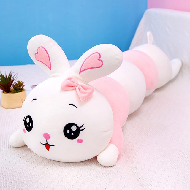 Heart-Eared Bunny Bolster Pillow Plush — photo 3