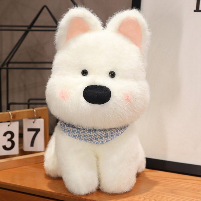 Fluffy White Puppy in a Bandana